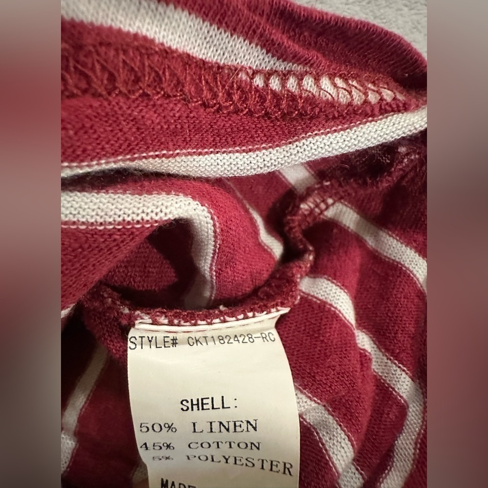 Code x Mode Striped High Low Wrap Style Low Back Women's Top - Picture 4 of 5